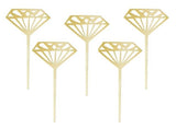 Gold Diamond Cupcake Toppers 5pk