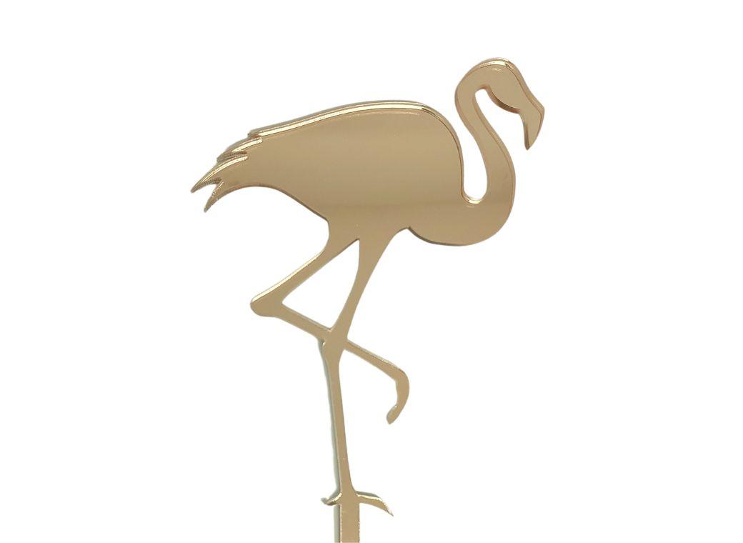 Flamingo Cake Topper - Gold