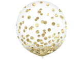 Gold Confetti 60cm Balloons 2pk