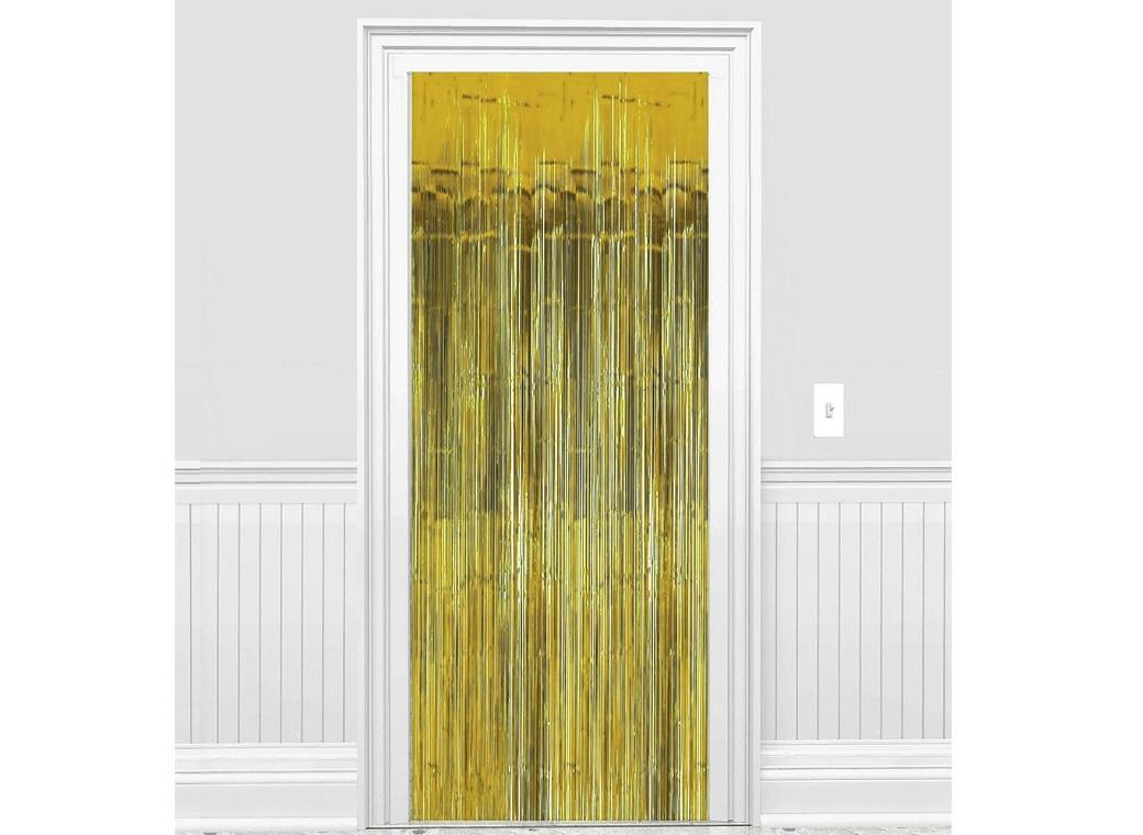 Gold Foil Fringed Door Curtain