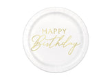 Happy Birthday Gold Foil Plates 8pk