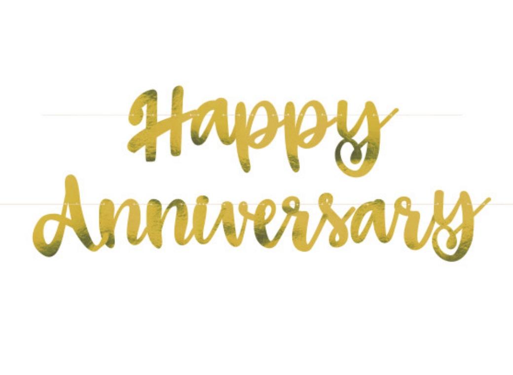 Happy Anniversary Gold Foil Banner