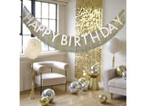 Gold Fringe Happy Birthday Bunting