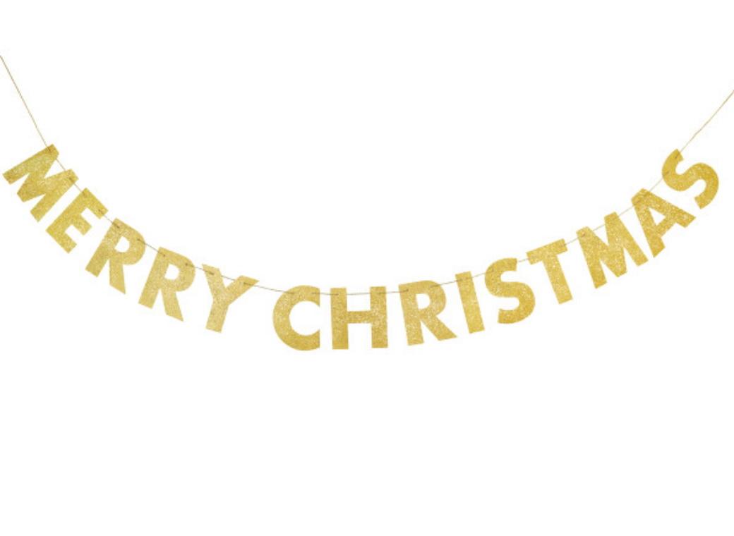 Merry Christmas Glitter Letter Banner