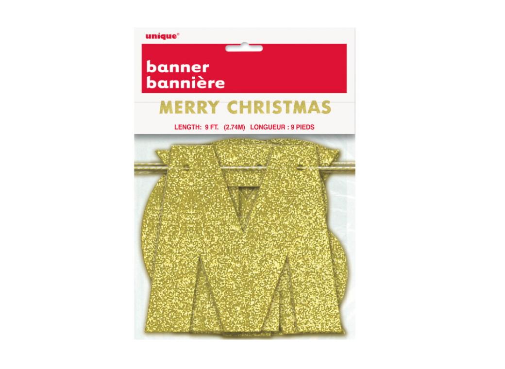 Merry Christmas Glitter Letter Banner