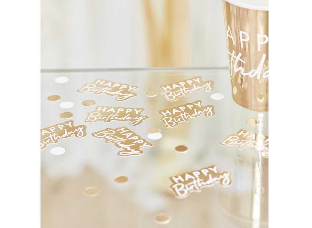 Gold Happy Birthday Confetti