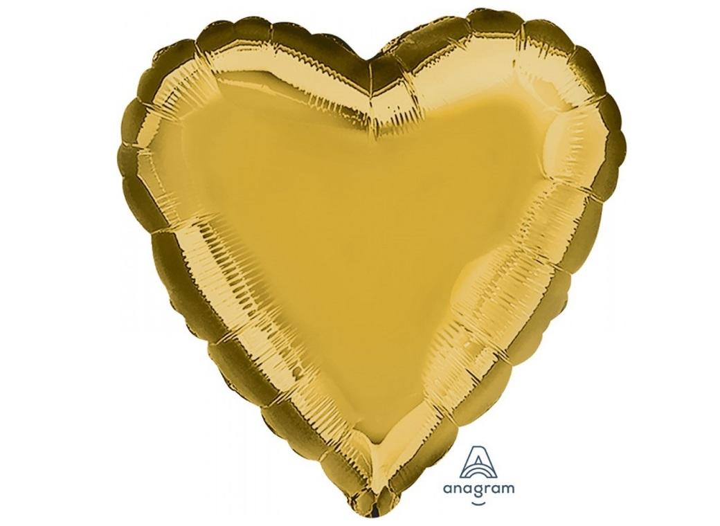 Heart Shaped Foil Balloon - Gold