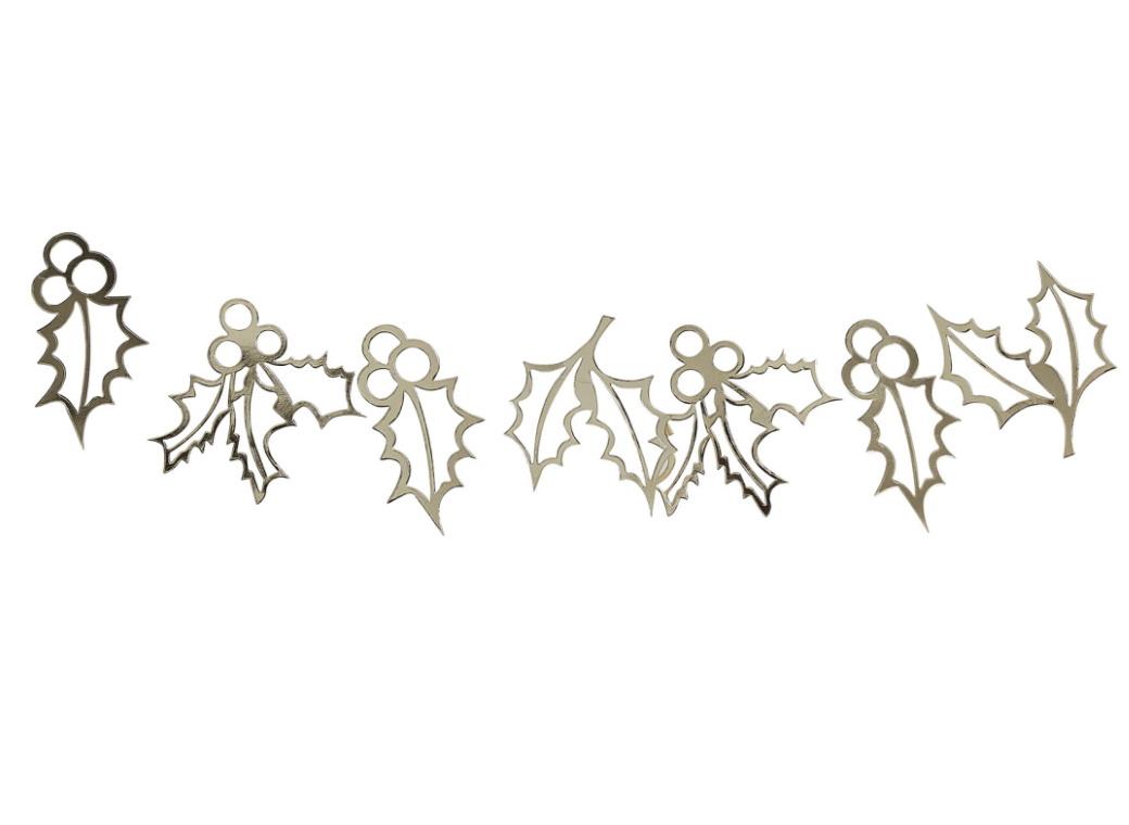 Gold Holly Christmas Garland