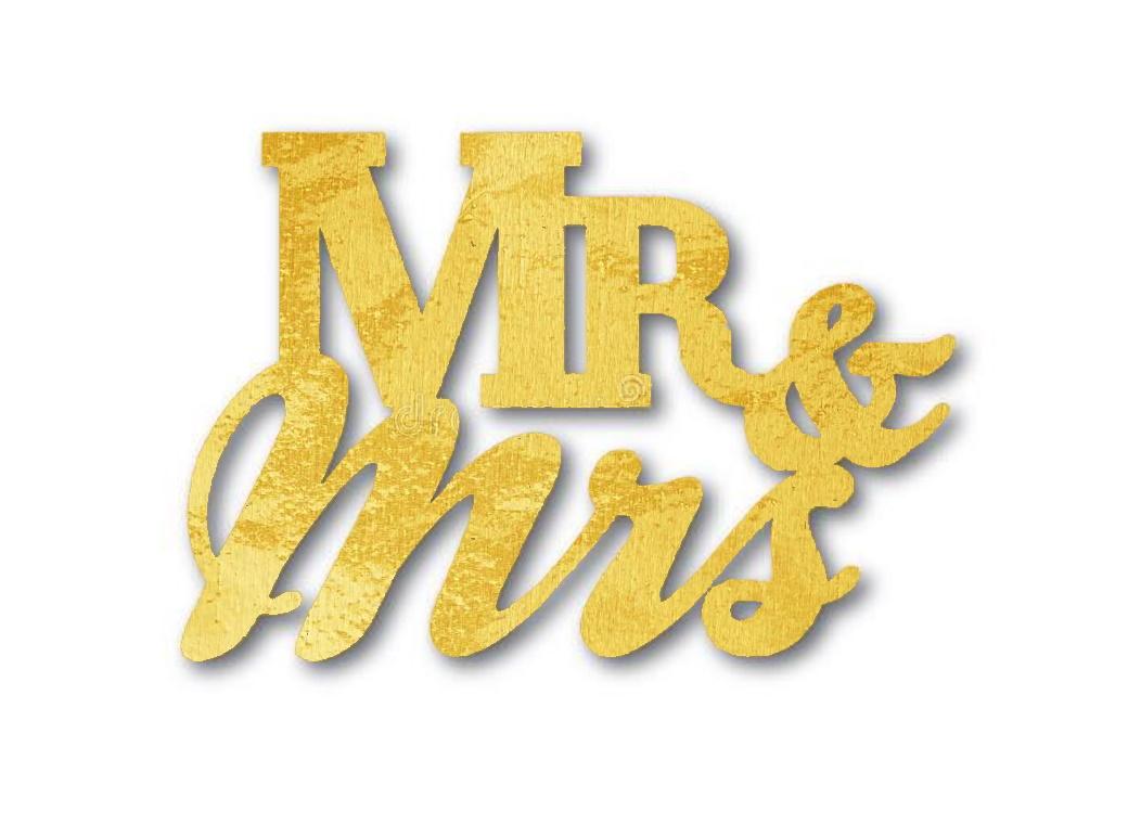 Jumbo Gold Confetti Scatters - Mr & Mrs