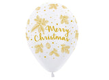 Gold Merry Christmas Balloons 5pk