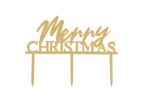 Merry Christmas Gold Acrylic Cake Topper