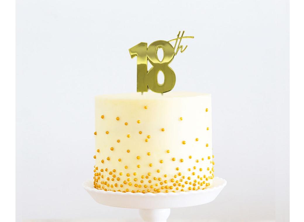 Gold Metal Cake Topper - 18th