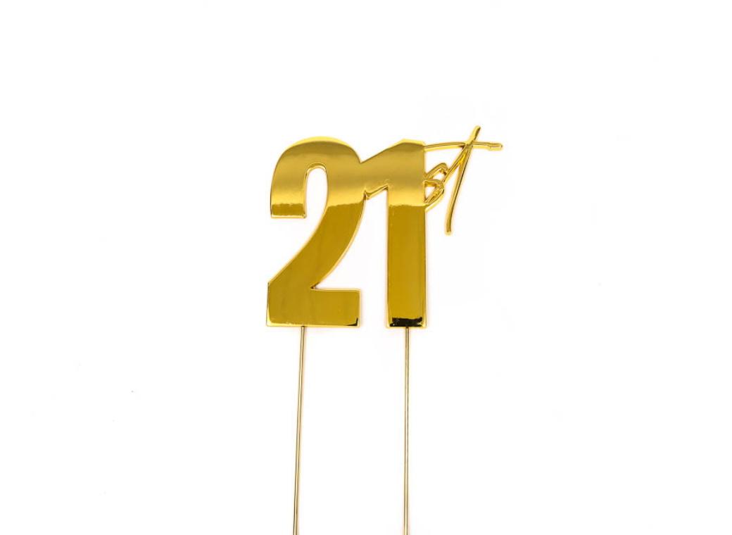 Gold Metal Cake Topper - 21st