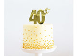 Gold Metal Cake Topper - 40th