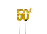 Gold Metal Cake Topper - 50th