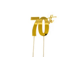 Gold Metal Cake Topper - 70th