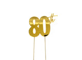 Gold Metal Cake Topper - 80th