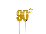 Gold Metal Cake Topper - 90th