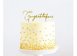 Gold Metal Cake Topper - Congratulations