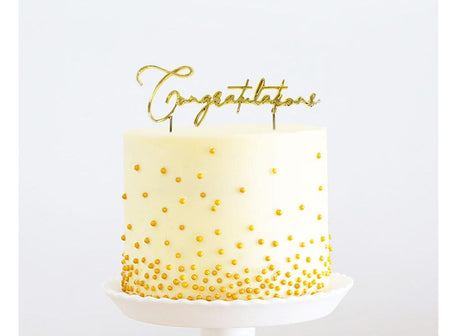 Gold Metal Cake Topper - Congratulations