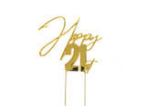 Gold Metal Cake Topper - Happy 21st