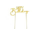 Gold Metal Cake Topper - Happy Birthday