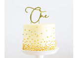 Gold Metal Cake Topper - One