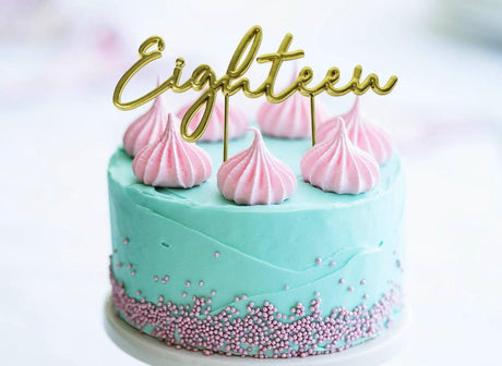 Gold Plated Cake Topper - Eighteen