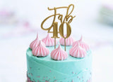 Gold Plated Cake Topper - Fab 40