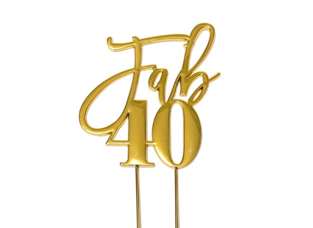 Gold Plated Cake Topper - Fab 40