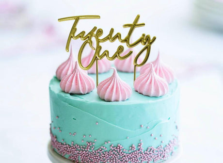 Gold Plated Cake Topper - Twenty One