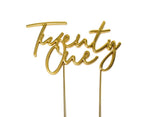 Gold Plated Cake Topper - Twenty One