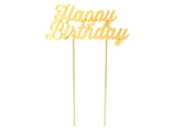 Gold Plated Cake Topper - Happy Birthday