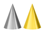 Gold & Silver Party Hats 12pk