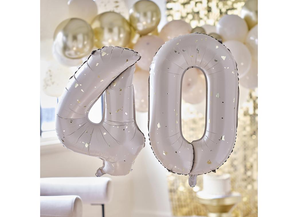 Gold Speckle 40 Foil Balloons