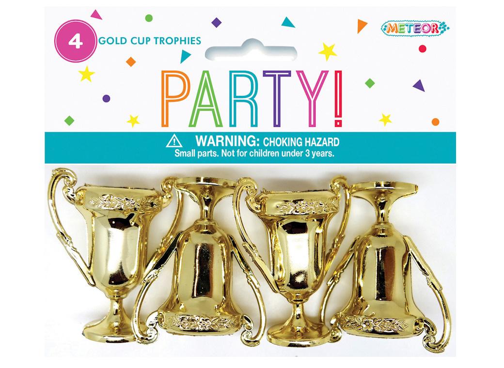 Mini Gold Cup Trophies 4pk