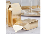 Gold Wedding White Confetti Box