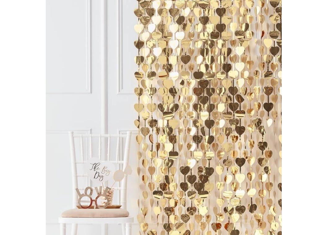 Gold Wedding Heart Backdrop