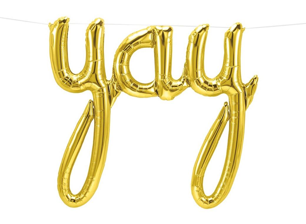 Gold 'Yay' Script Balloon