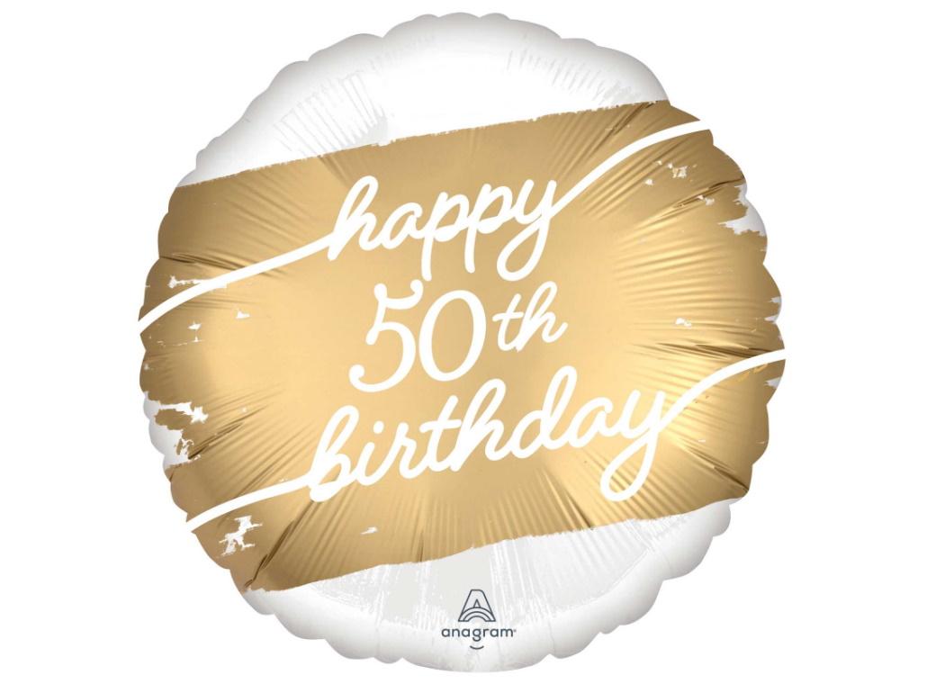 Golden Age Happy 50th Birthday Foil Balloon