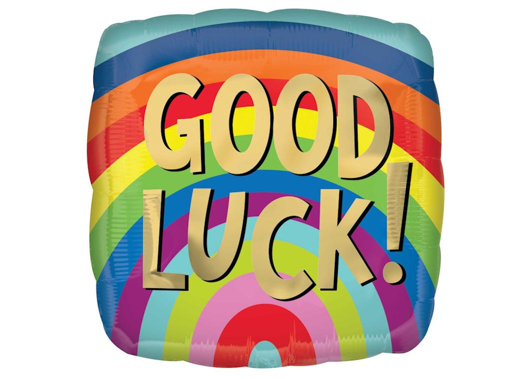 Good Luck Rainbow Foil Balloon