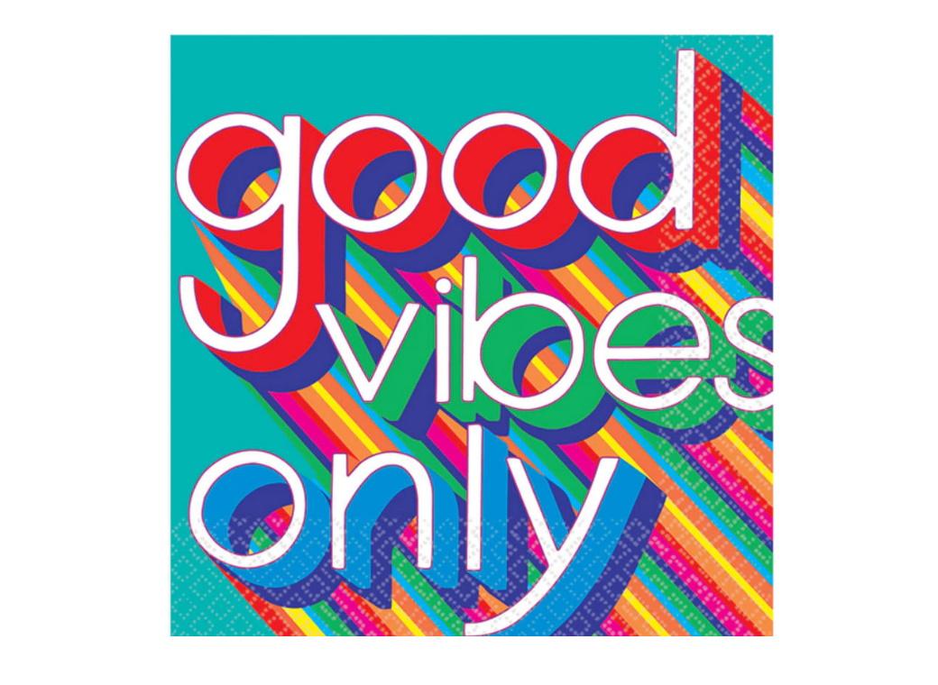 Good Vibes 70's Lunch Napkins 16pk