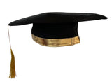 Graduation Mortar Board Hat with Gold Tassel