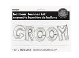 Balloon Banner Kit - Silver Groom