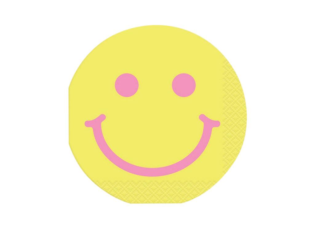 Groovy Birthday Smiley Face Beverage Napkins 16pk