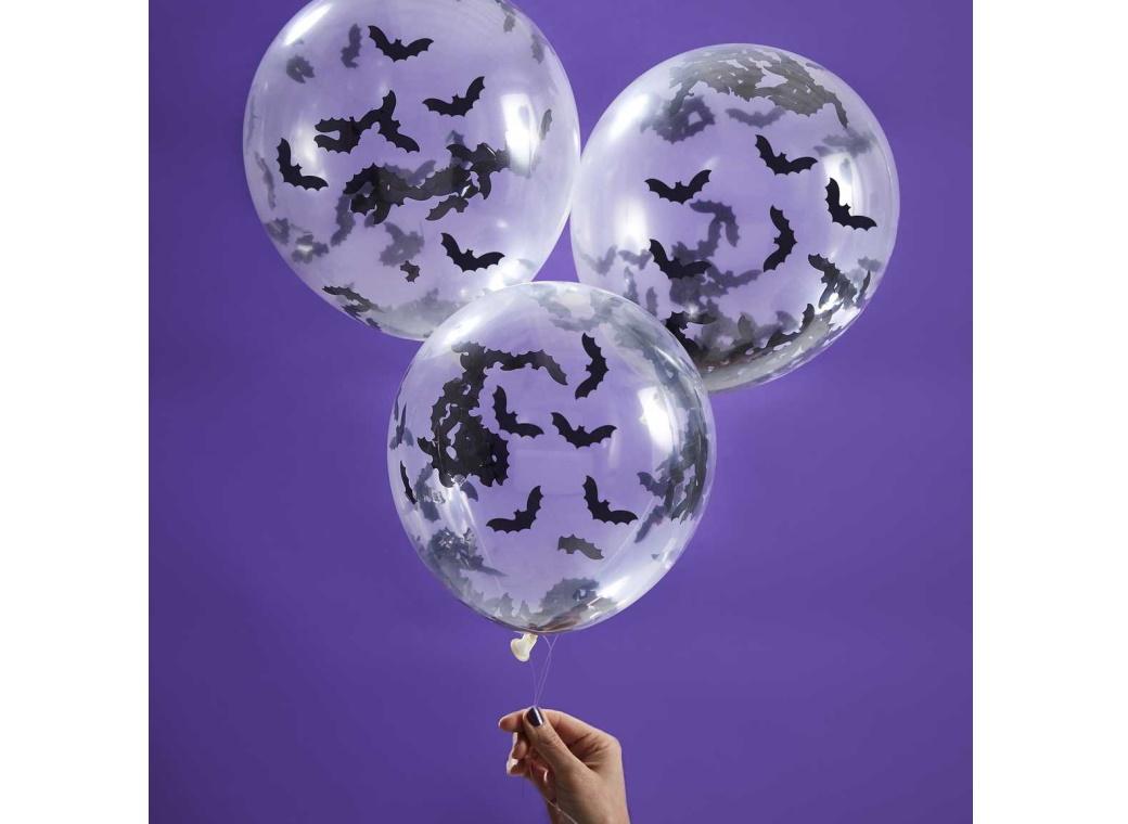 Halloween Bat Confetti Balloons 5pk