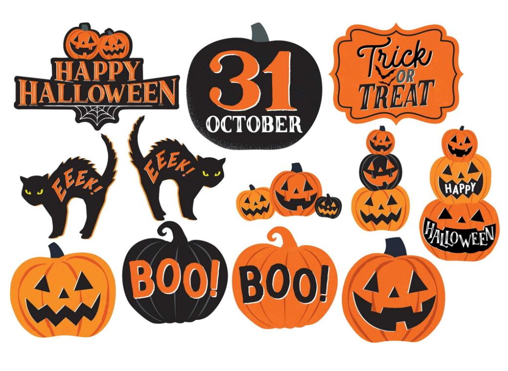 Halloween Pumpkin Wall Cutouts 12pk