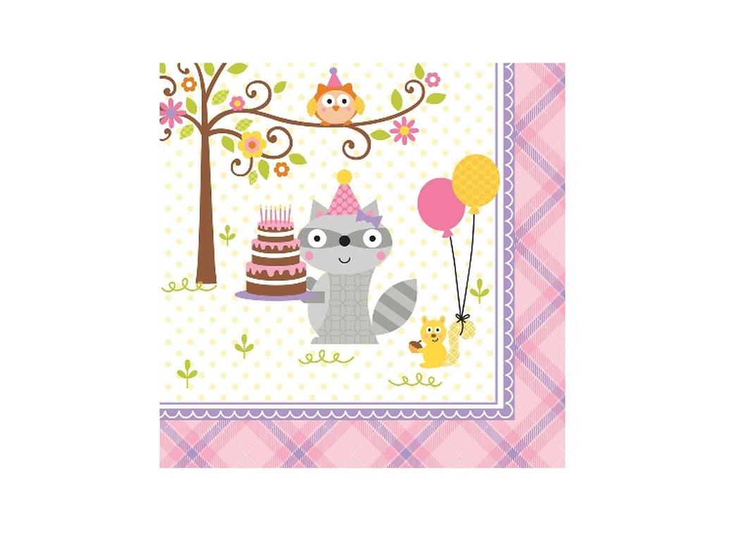 Happi Woodland Girl Lunch Napkins - 16pk