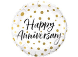 Happy Anniversary Gold Dots Foil Balloon