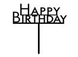 Happy Birthday Cake Topper - Black